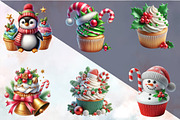 Watercolor Christmas Cupcake Clipart, an Illustration by SVGArt (Thumbnail 8 of 8)