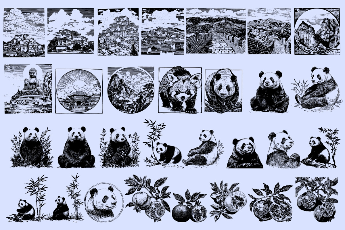 Chinese Culture vector illustrations, an Object Illustration by Nocturnal Wolf (Photo 11 of 19)