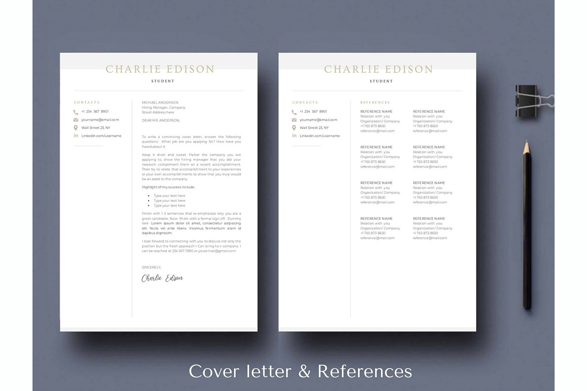 Student resume cv template word, a Resume Template by Climbwithelevator (Photo 3 of 7)