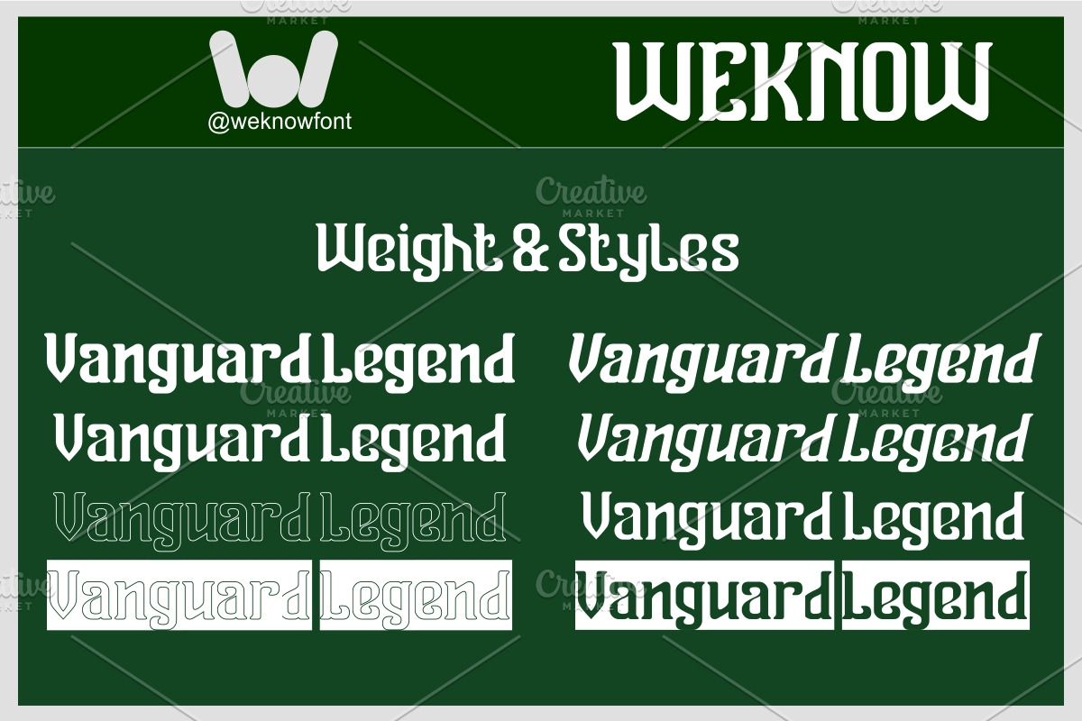 Vanguard Legend font, a Serif Font by weknow (Photo 7 of 8)