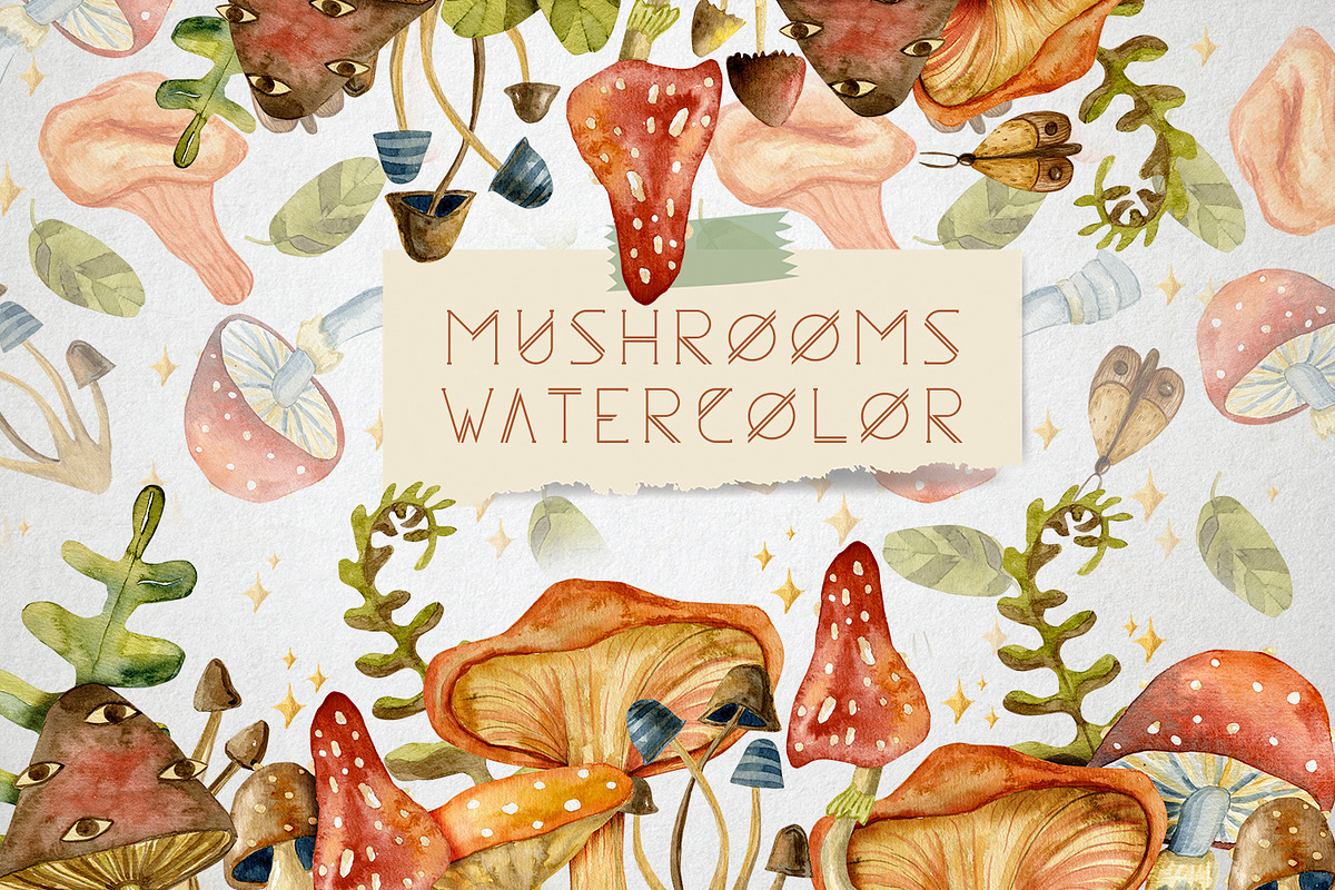 Watercolor Mushrooms, an Illustration by annasokol_ (Photo 1 of 7)