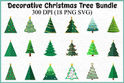Cute Christmas Tree Clipart PNG Set, a Seasonal Illustration by Gfx Expert Team (Thumbnail 1 of 3)