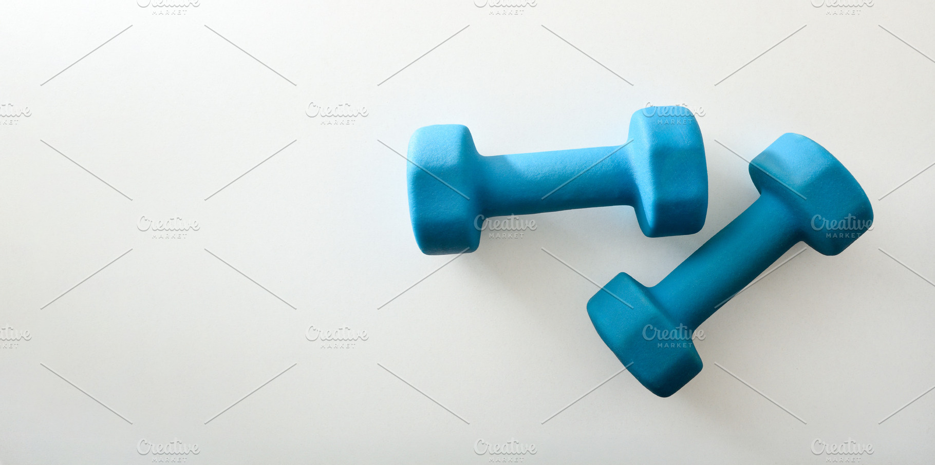 Blue Dumbbells on White Background, a Sports & Recreation Photo by Davizro's Market