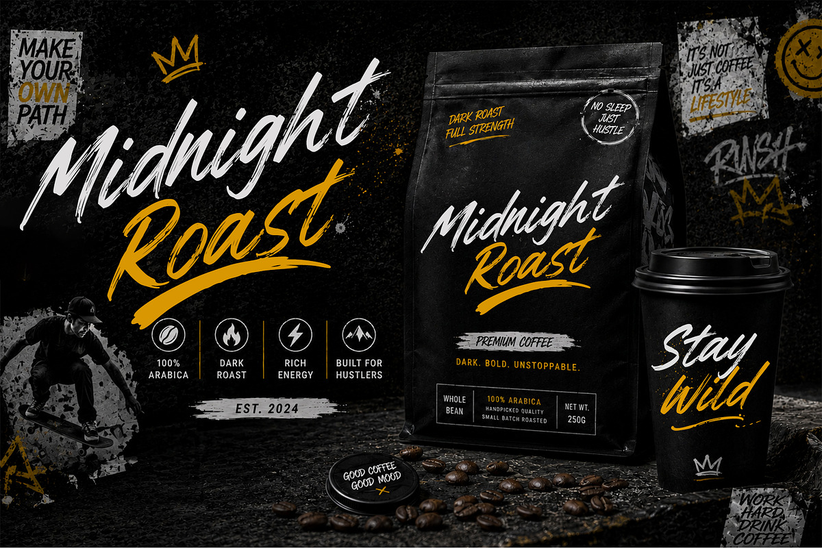 KroventRush, a Handwritten Font by cocodesign (Photo 6 of 6)