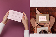 Soft Pink Thank You Card Templates, a Card Template by Hell Yeah Designs (Thumbnail 3 of 5)