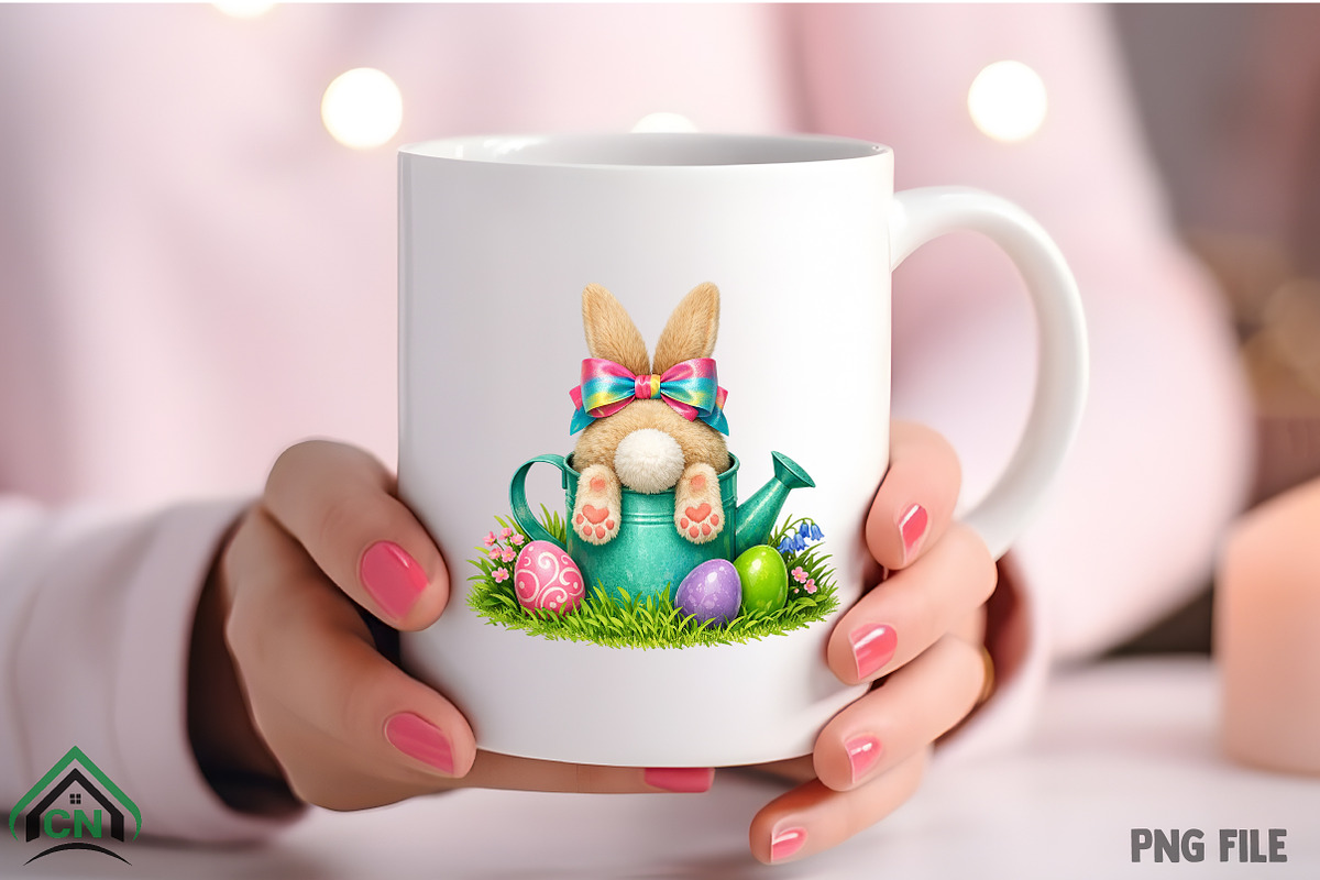 Easter Bunny Garden Clipart PNG, an Illustration by Craft Nest (Photo 4 of 4)