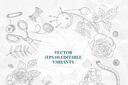 Sewing tools and sewing kit, an Illustration by JaneLane (Thumbnail 3 of 3)