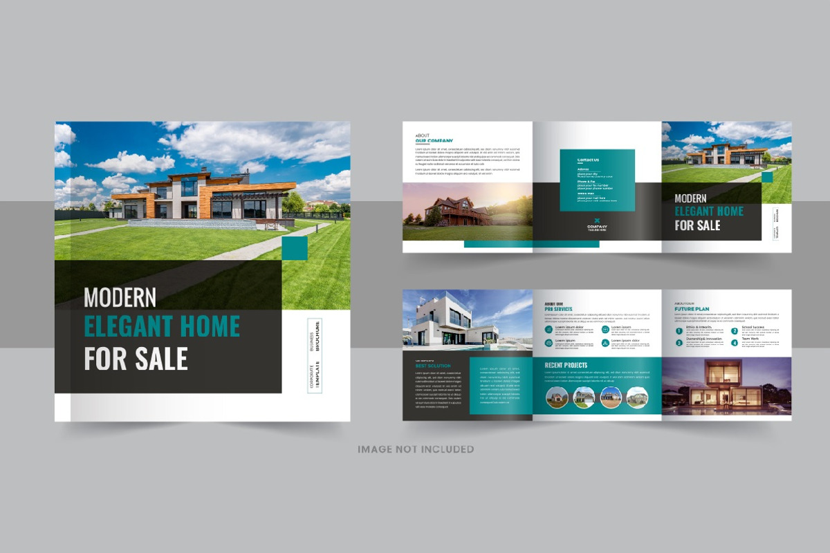 Real estate square trifold brochure, a Brochure Template by Pavel_design
