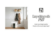 PSD Wallpaper Mockup Hallway Scene, a Mockup by First Impression Mockups (Thumbnail 3 of 4)
