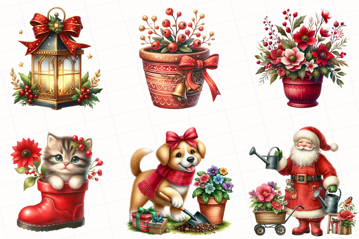 Christmas Garden Clipart, an Illustration by OK Design (Photo 2 of 5)
