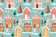 Gingerbread house pattern, a Pattern Graphic by AlexandraTret (Thumbnail 1 of 3)
