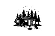 Forest Camping Silhouette Pack, an Object Graphic by yasushie (Thumbnail 5 of 7)