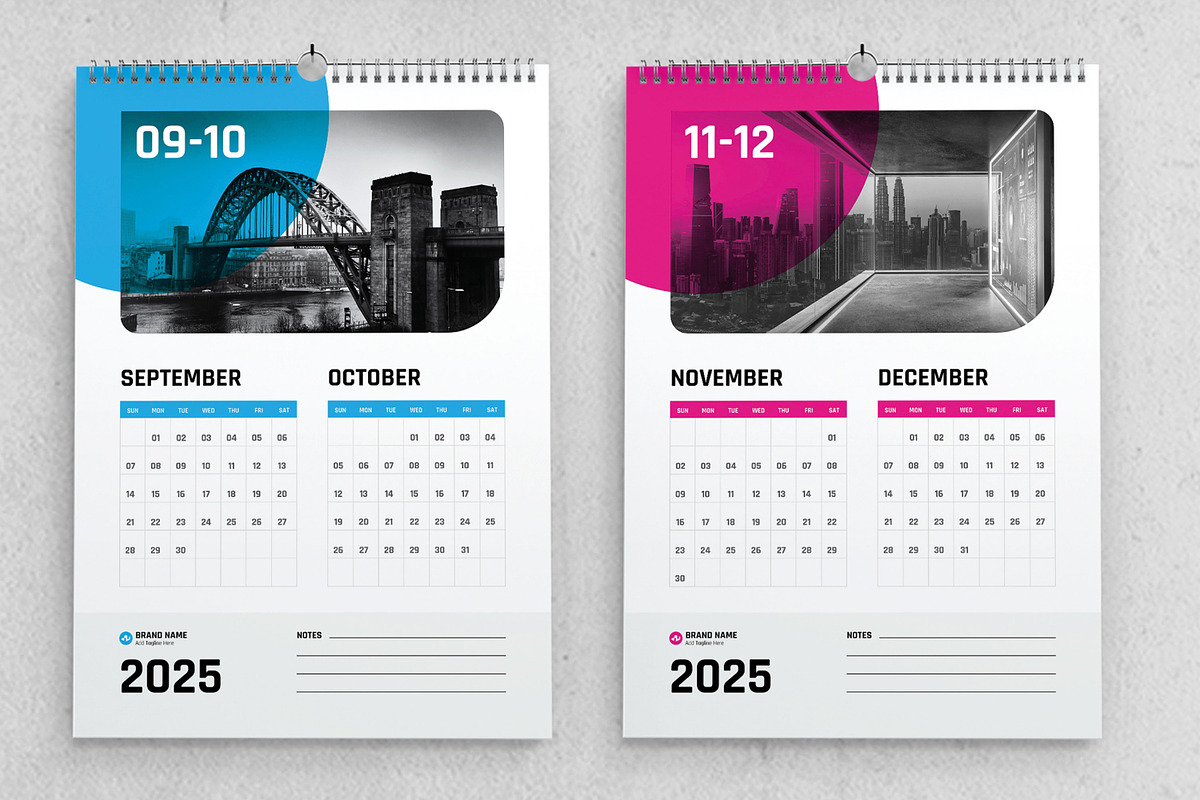 Modern 2025 Wall Calendar Design, a Stationery Template by MightyDesign (Photo 5 of 8)