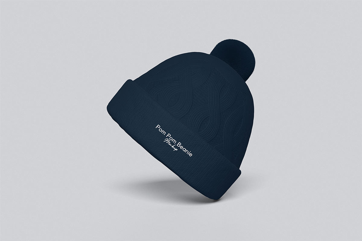 Pom Pom Beanie Mockup, an Advertising Mockup by swsi-studio (Photo 3 of 5)