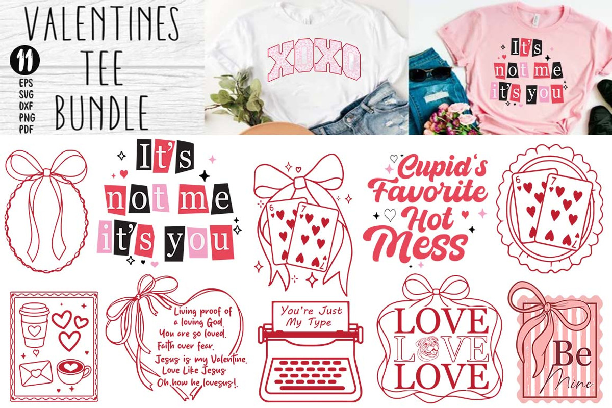 Valentine Love Quotes SVG PNG Bundle, an Object Graphic by FiveStarCrafting (Photo 1 of 11)