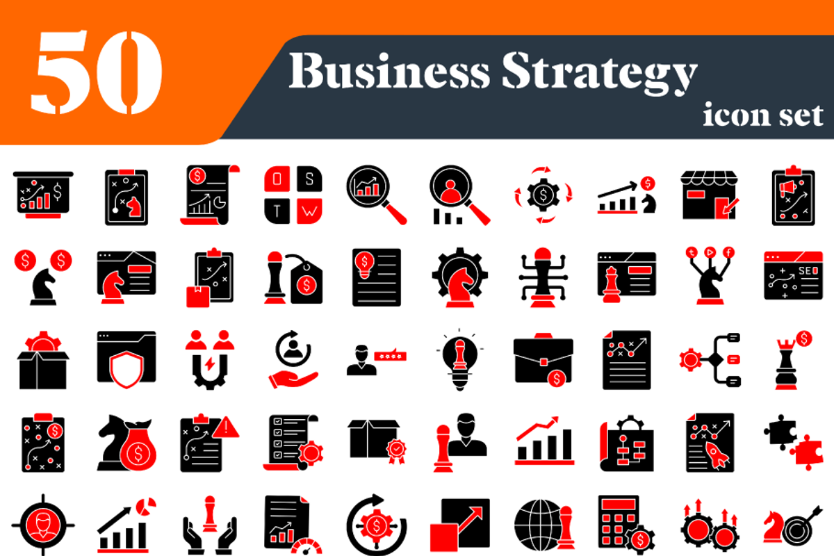Business Strategy Icons Bundle, a Solid Icon by EllaMaiyaali (Photo 2 of 2)