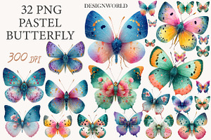 Pastel Butterfly PNG Sublimation, an Illustration by Designworld