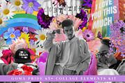 Pride Glitch Floral Collage Kit, an Object Graphic by Neon Wild (Thumbnail 2 of 12)