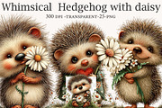 Whimsical Summer Hedgehog with daisy, an Illustration by Designworld (Thumbnail 1 of 10)