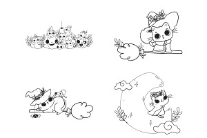 Halloween Cats Set 1