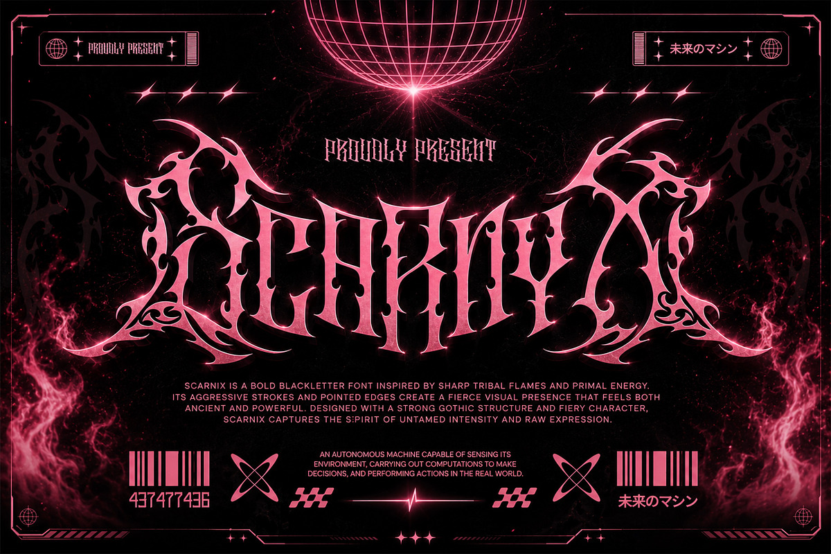 Scarnix - Brutal Heavy Rock Font, a Blackletter Font by Letterara (Photo 1 of 14)