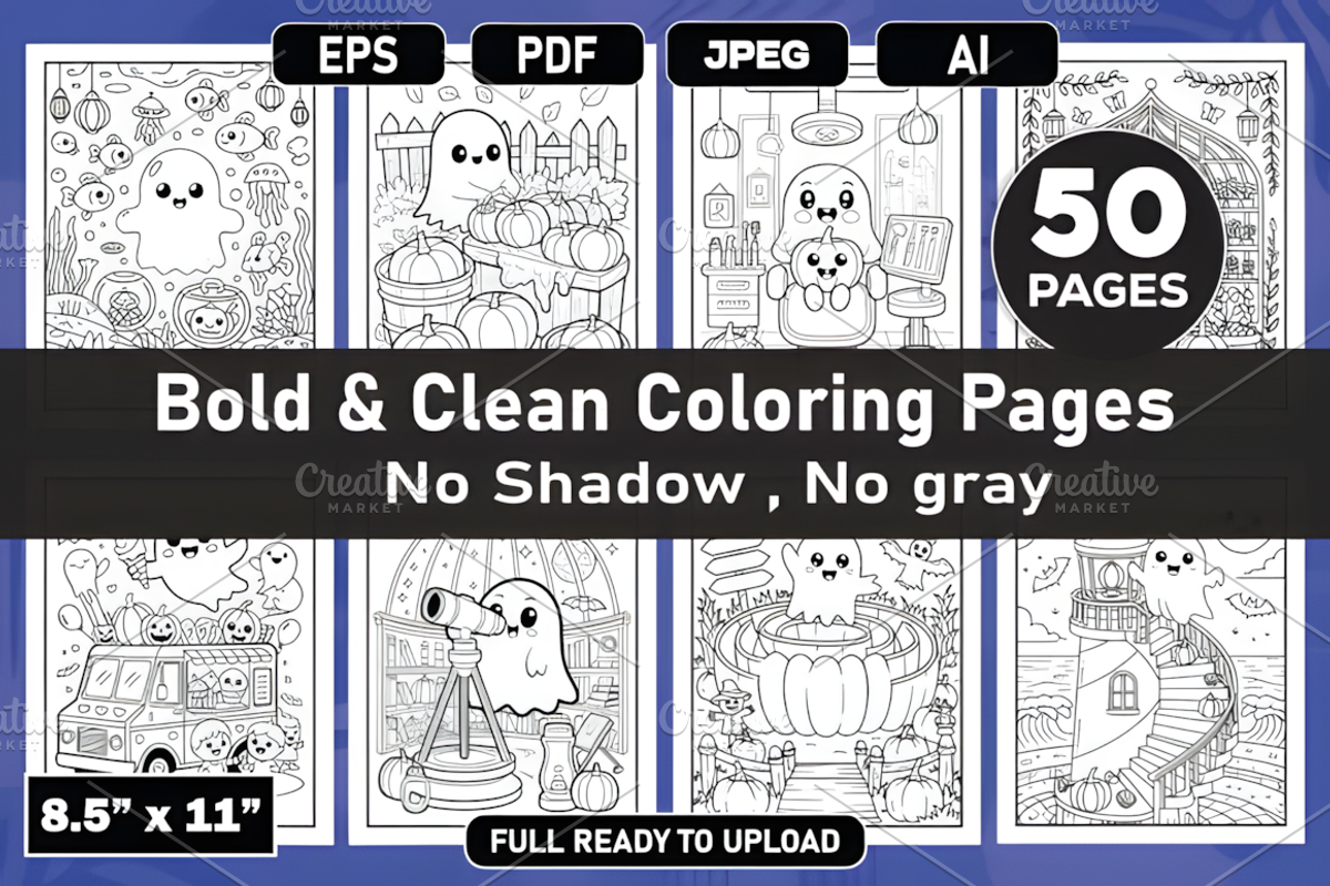 Halloween Ghost Coloring Book, a Seasonal Illustration by Design Station (Photo 2 of 3)