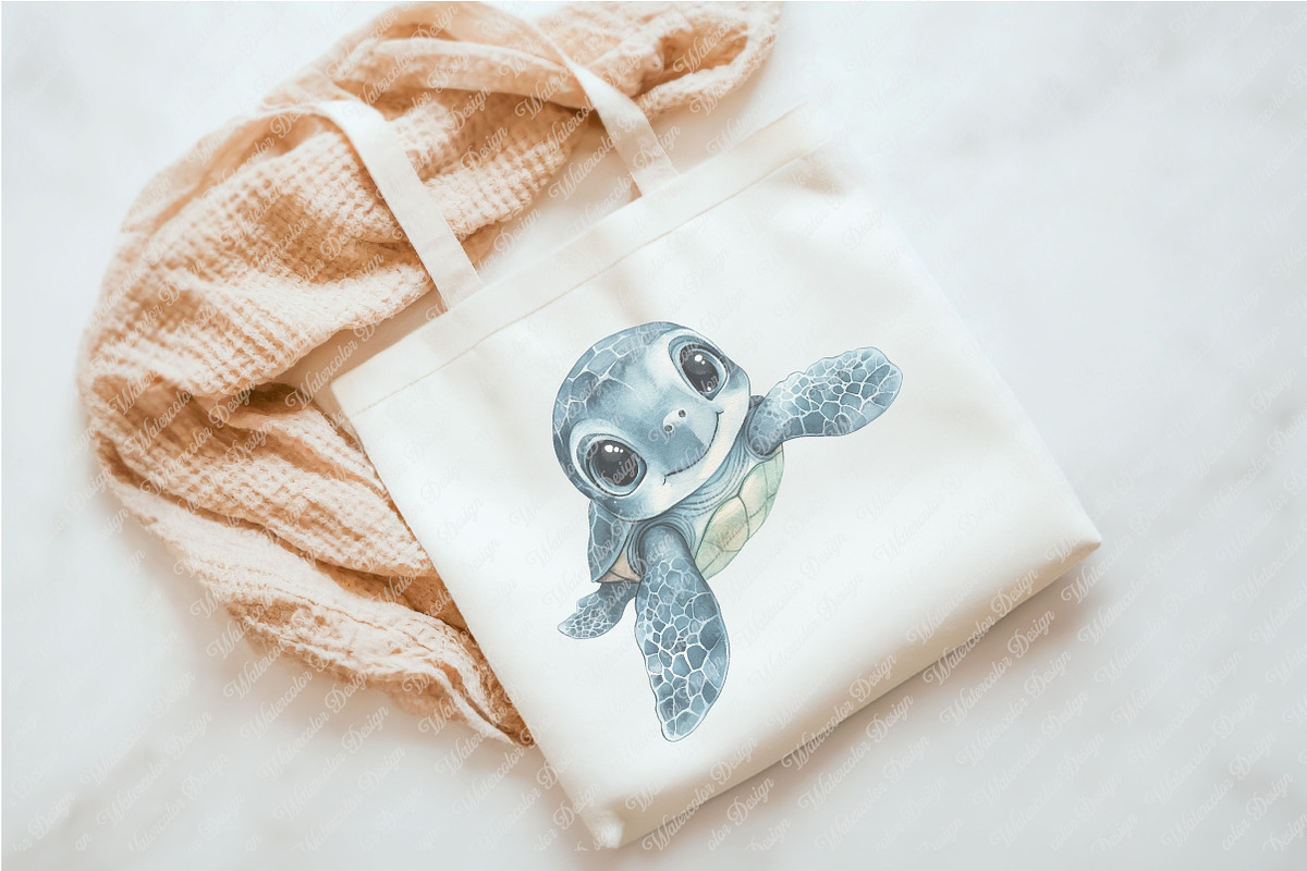 Watercolor Baby Turtle Clipart, an Illustration by Watercolor design (Photo 5 of 12)