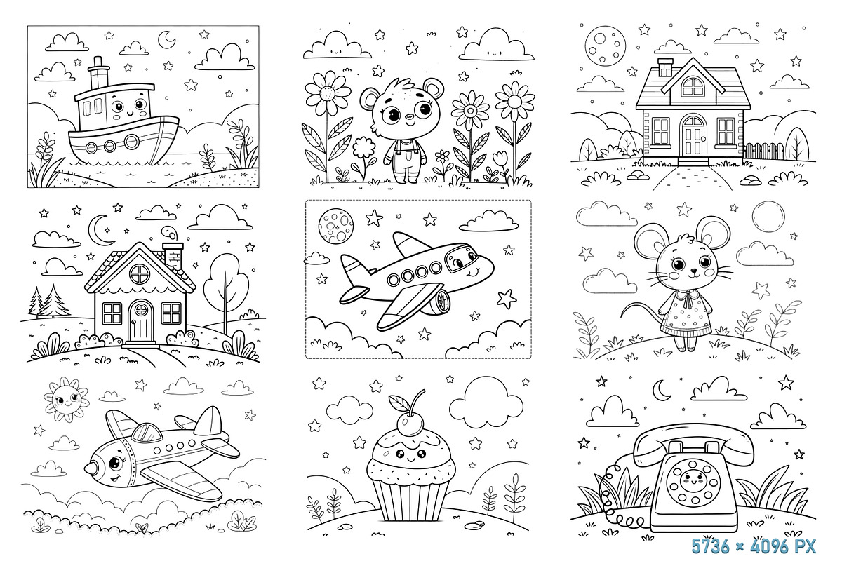 Big Kids Coloring Pages Bundle, an Education Illustration by Vaniuta_Art (Photo 4 of 7)
