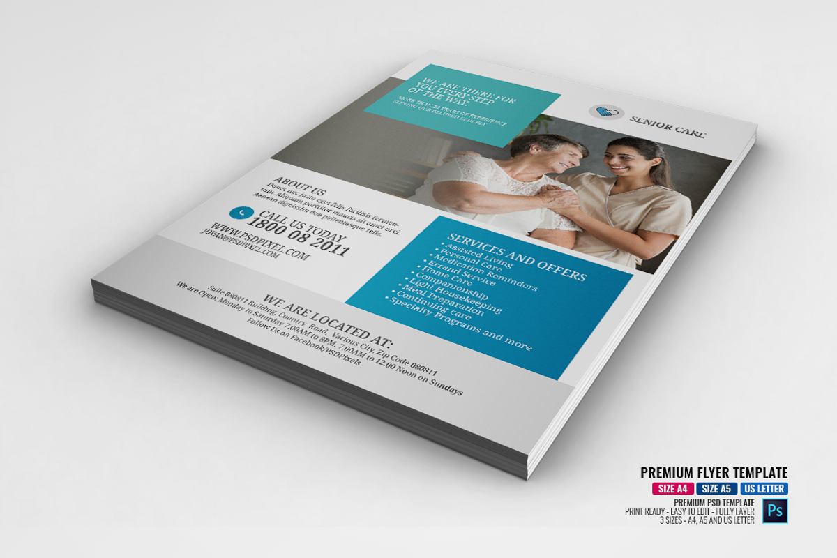 Home Care for Senior Flyer, a Flyer Template by PSDPixel (Photo 4 of 5)