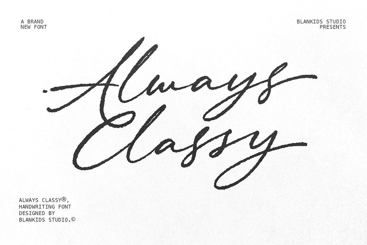 Always Classy – Elegant Handwritten, a Handwritten Font by Blankids Studio (Photo 1 of 9)