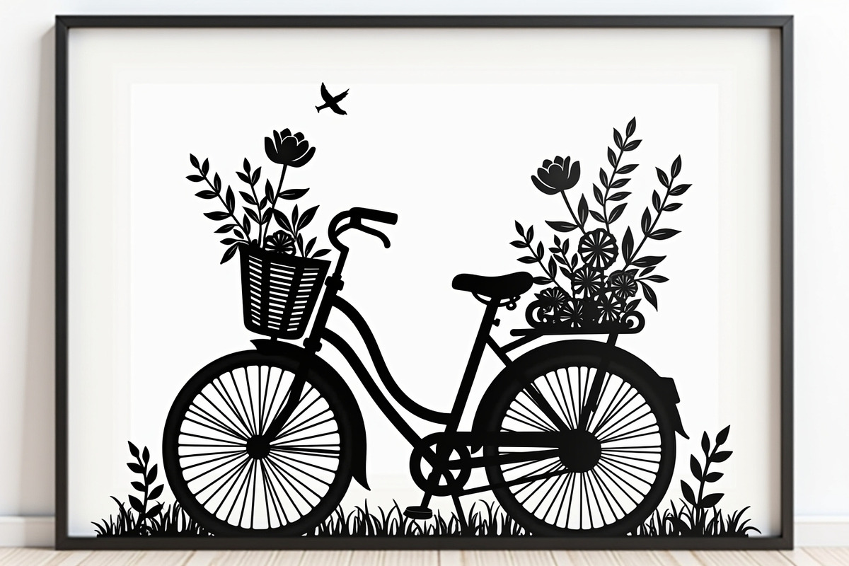 Charming Bicycle with Flowers, an Illustration by Amazin_art (Photo 11 of 21)