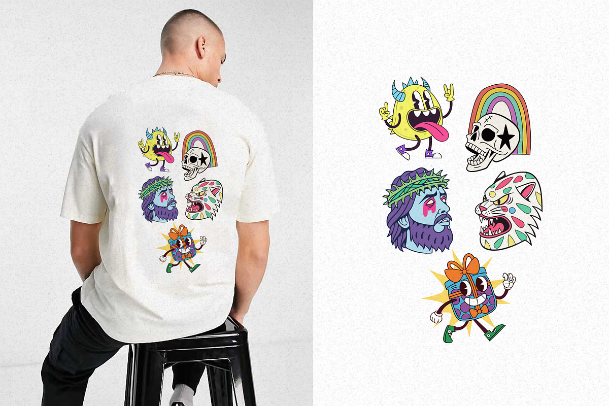 Trendy Cartoon Illustration Set, an Illustration by Helospace (Photo 3 of 10)