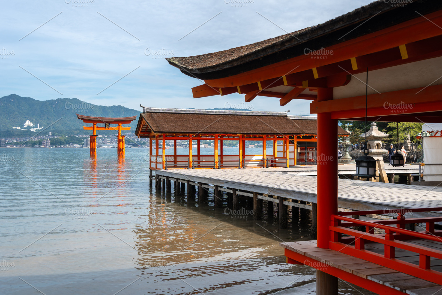 Itsukushima Shrine and iconic torii gate on Miyajima island, Jap, an Architecture Photo by GoodGoods
