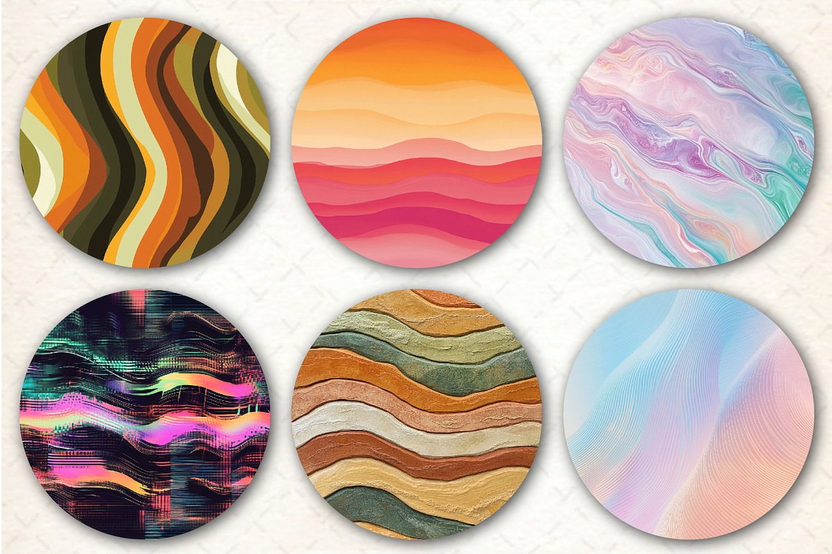 Abstract Waves Seamless Digital Patt, a Pattern Graphic by Libby Wishes (Photo 2 of 7)