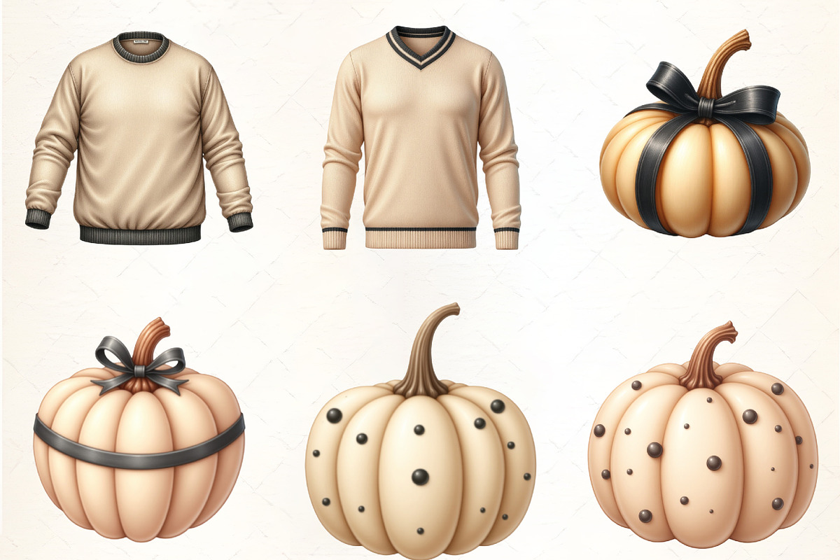 Beige & Black Autumn Clipart, an Illustration by CrexoraLab (Photo 4 of 5)