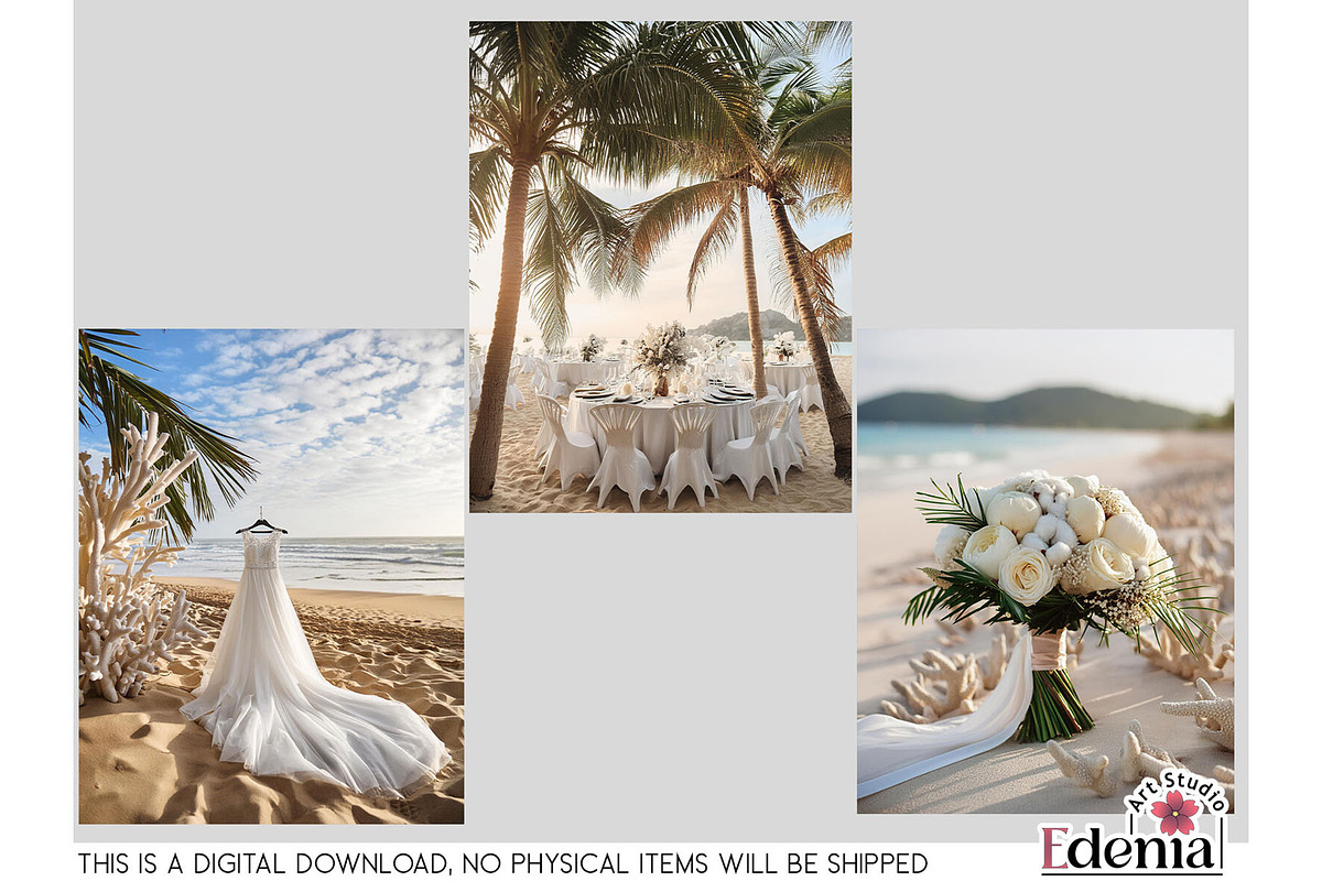 Beach Wedding Papers Sublimation, a Wallpaper Graphic by EdeniaArtStudio (Photo 3 of 15)
