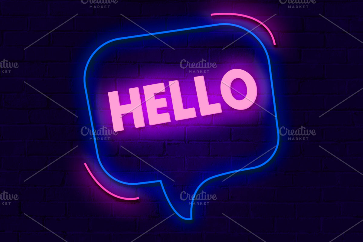 Hello Neon Sign PSD Editable Text Ef, a Layer Style Add-On by TrueVector
