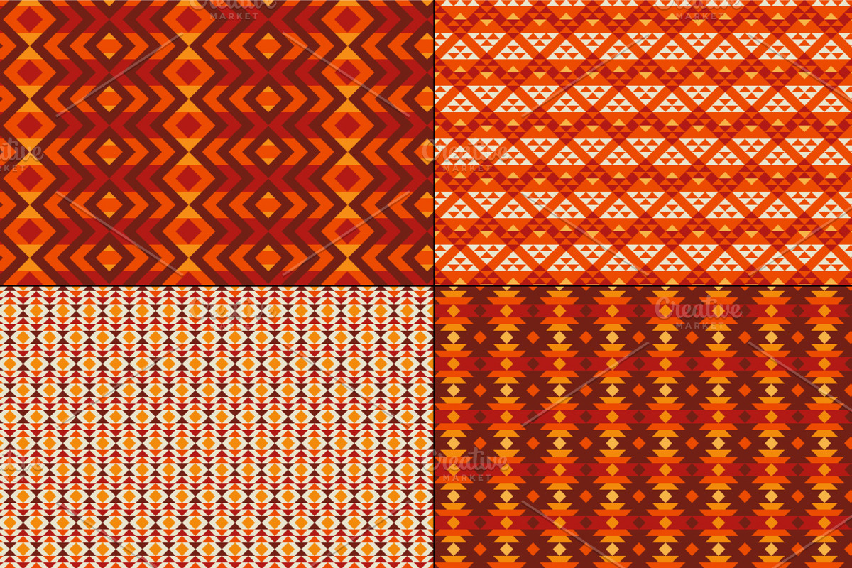 Orange Southwestern Vector Patterns, a Pattern Graphic by Melissa Held Designs (Photo 4 of 4)