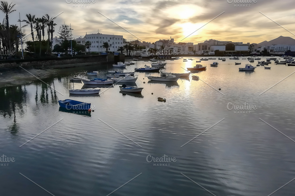 Sunset over Arrecife Harbour, Spain, a Photo by cassini_photography (Photo 1 of 2)