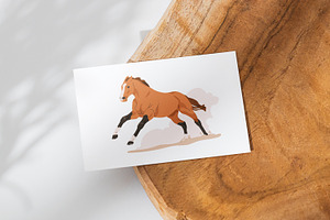 Race Horses, Stallions Running Set