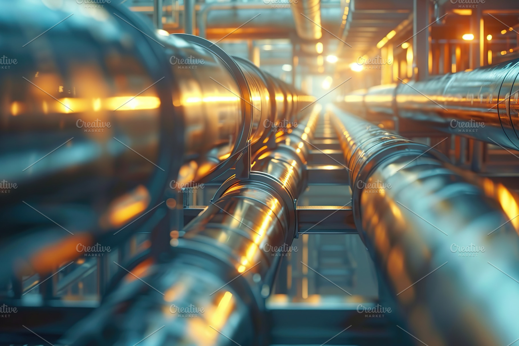 Oil and gas industry, modern pipelines in chemical production facility, a Photo by AlyaAnd