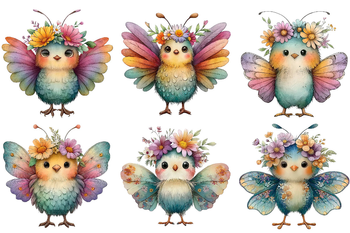 Whimsical Spring Butterfly Clipart, an Illustration by DreamArtGraphic (Photo 4 of 5)