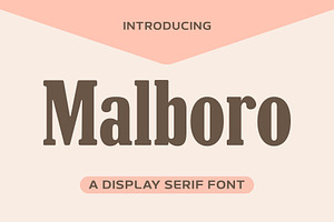 Malboro Font - Serif Font