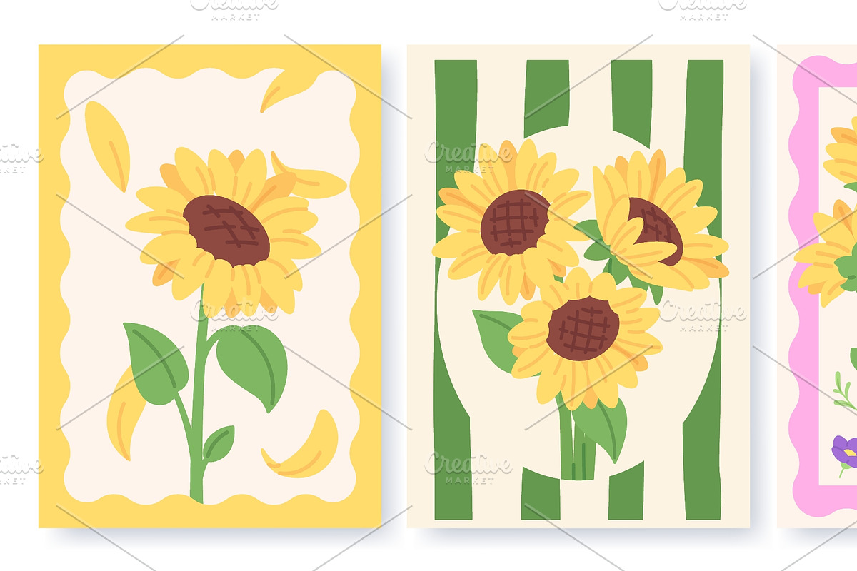 Sunflowers poster design. Stylish, an Object Graphic by LadadikArt (Photo 3 of 3)
