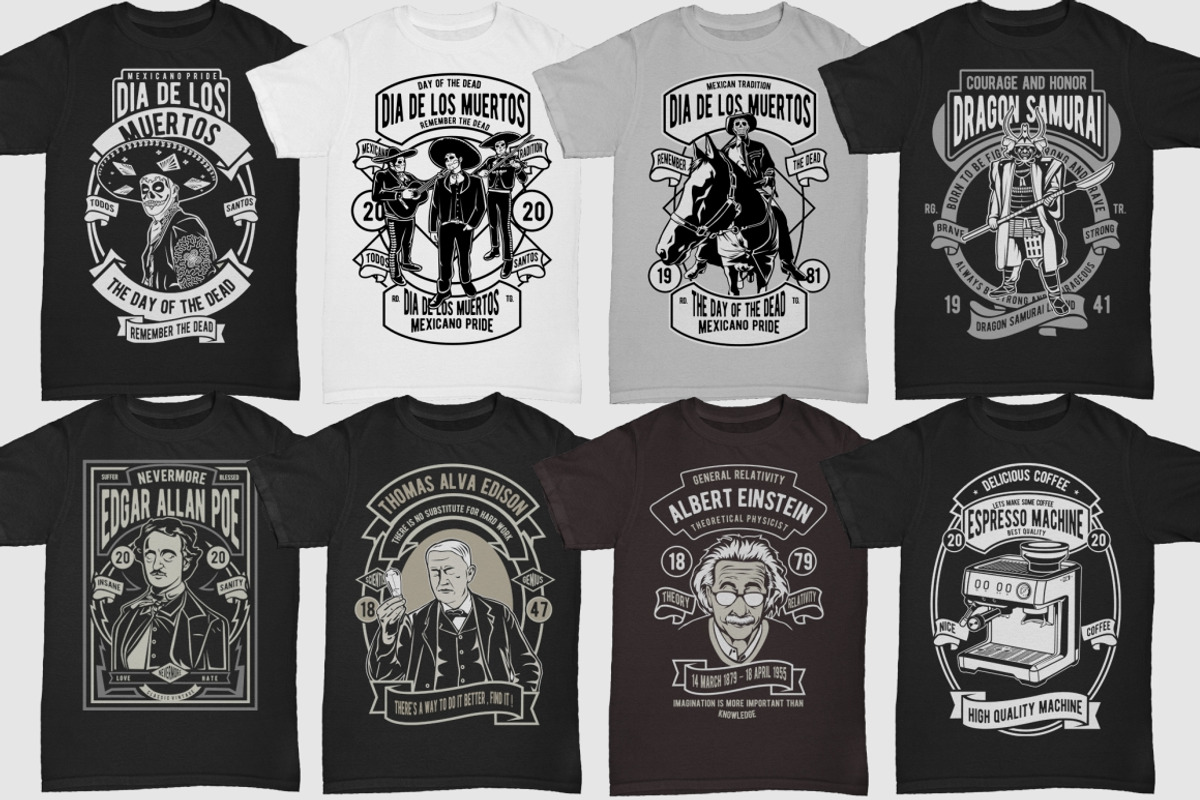 250 Retro Tshirt Designs Bundle #4, an Illustration by roach_graphic (Photo 11 of 34)