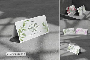 Folded Invitation Card Mockup