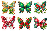 Christmas Butterfly Clipart Bundle, an Illustration by Dream Creation (Thumbnail 5 of 6)