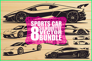 Racing Car Silhouette Bundle, an Illustration by Gfx_Store
