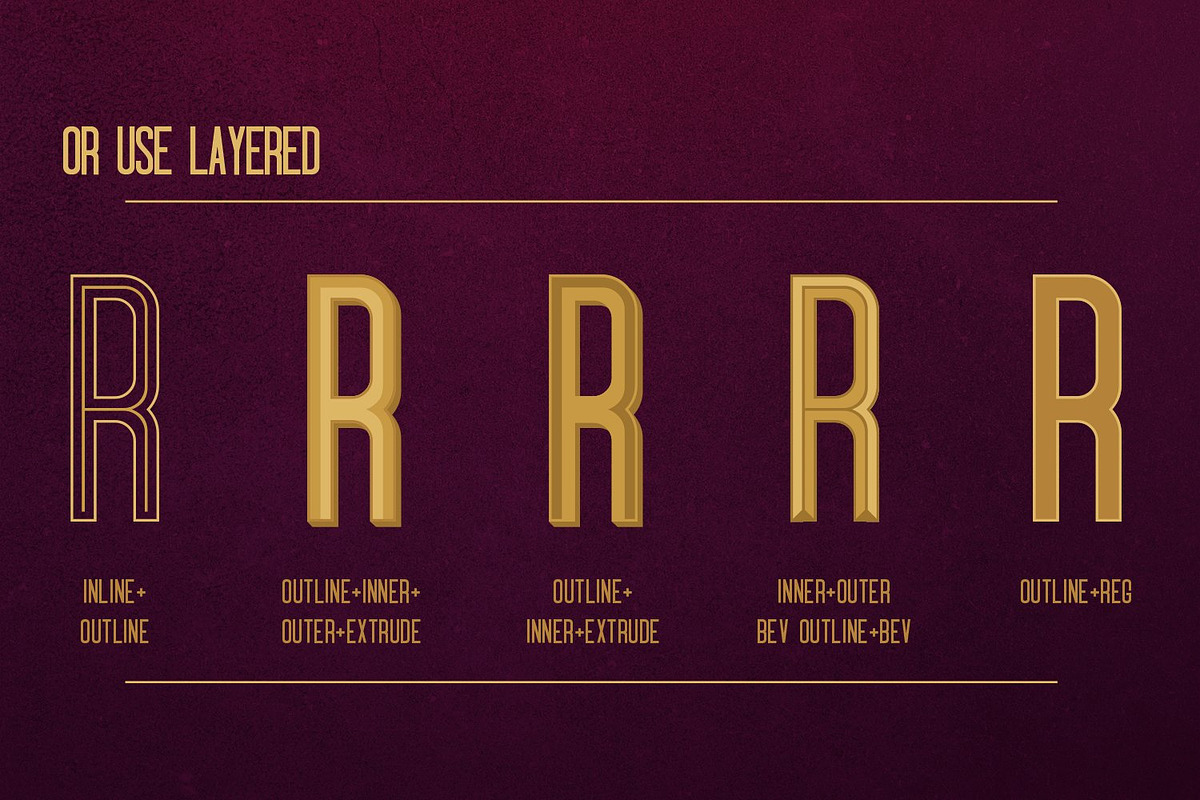 Oblivium layered font, a Font by Amber Nest Design (Photo 7 of 9)