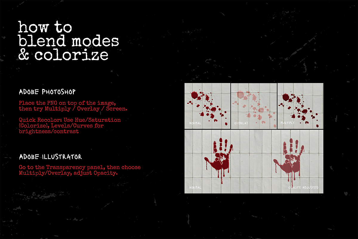 Blood Overlay Element Set, a Seasonal Illustration by Invisual Studio (Photo 7 of 7)